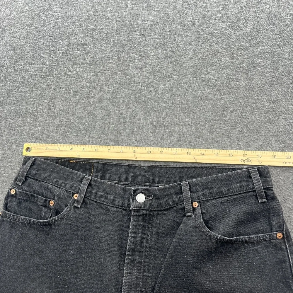 Vintage Levis 505 Jeans Mens 38 x 29 Black Faded Grunge Straight Leg Y2K Skater